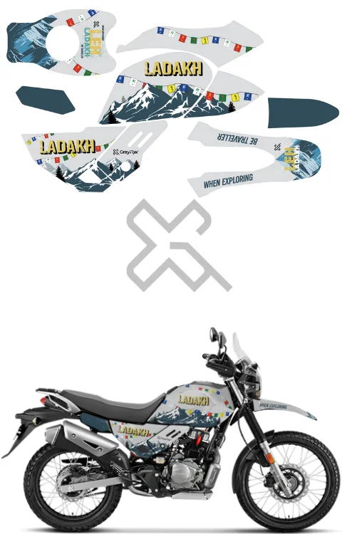 Ladakh Edition Full Body Sticker Compatible with Xpulse 200 4V | Made In Premium Gloss Vinyl With FPF(Fade Protection Film), Water Proof, Precut Sticker, Pack Of 1 Compatible with Both Side